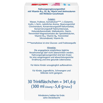 Doppelherz B12 Vita-Energie - Vegan and highly dosed with 450 µg vitamin B12 per vial - 30 vials with raspberry flavor