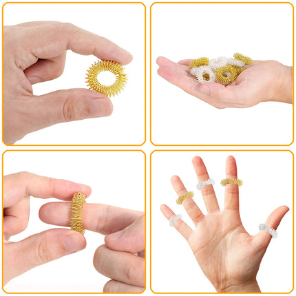 VONERO Premium Acupressure Rings Skills Ring Massage Rings for Fingers Acupressure Rings Finger Massage Ring Stress Ring Improved Concept 2024 Stress Relief Anti Stress Ring Set of 12