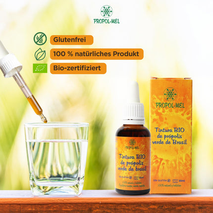 Brazilian Green Propolis Liquid Extract 30 ml – Organic. Mother Tincture. 100% natural, gluten-free, 25% w/v.