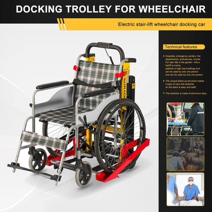 flatpincololee Self-propelled 24V mobile stairlift without installation, foldable aluminum alloy frame, lifting aids, electric stair climber/maximum load 352 lb