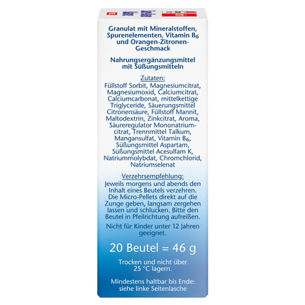 Doppelherz Acid-Base Balance DIRECT - with 7 minerals and vitamin B6 - 20 servings of micro-pellets with orange-lemon flavor