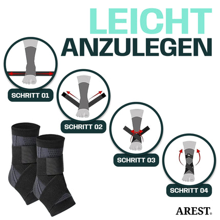 AREST (2-pack) Ankle Brace - Adjustable Ankle Brace - Ankle Support for Sports - Ankle Brace for Left and Right