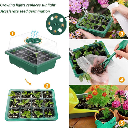 VDYXEW Mini Greenhouse with Light, Growing Greenhouse, Sun-like Plant Lights with Full Spectrum, Growing Kit Indoor Greenhouse Grow Box Plant Lamp Growing (5 Pack LED)