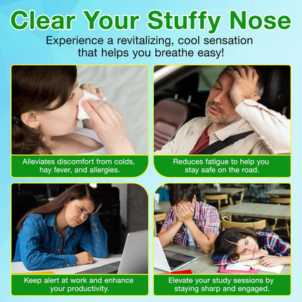 Nasal Stick 4 Pack, Fast relief from a blocked nose, Improves breathing and increases focus, Made with essential oils and menthol, Provides a fresh, cooling sensation