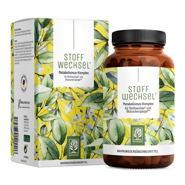 Metabolism Capsules Diet Support - High Dose with Green Tea, Forskohlii, Choline, Asparagus, Bitter Melon, Garcinia Cambogia &amp; Chromium - 120 Metabolism Capsules vegan by NATURTREU®