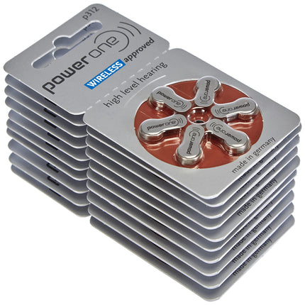 Power One Zinc p312 hearing aid battery, 60 pack