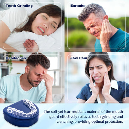 UNIEDI Mouth Guard, Nighttime Teeth Grinding Splint, 2 Sizes, 4 Moldable Mouth Guards for Teeth Grinding, Against Bruxism and Teeth Grinding