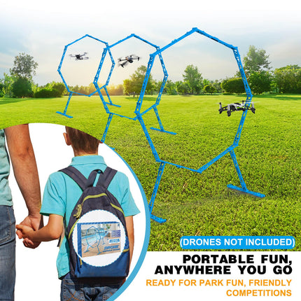 Beria Mini RC Drone Obstacle Avoidance Training Toy for Kids Racing Gates Drone Helicopter Competition Practice Track Accessories Gifts for 3-10 Years Girl Boy Birthday Children's Toys