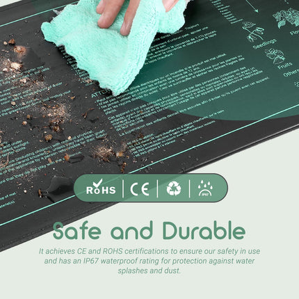 Luxbird heating mat with thermostat, timing function, plant heating mats, indoor greenhouse heating mat, IP67 waterproof heating mat, 52.7 x 25.4 cm, 30 watts