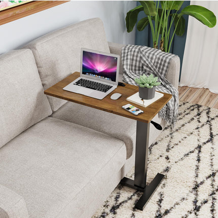 FATIVO Side Table Height Adjustable Overbed Table Foldable: 73.5-97 cm Nursing Table with Wheels Laptop Table with Tilting Desktop - Hospital Table Sofa Table for Living Room Bedroom 97x75.5x40.8 cm