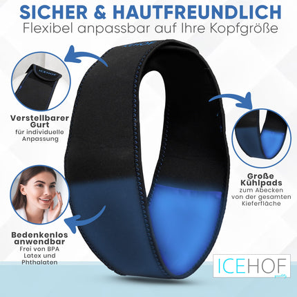 ICEHOF Cooling Pads Wisdom Teeth (4x) Large - With soft fabric for more cooling after dental surgery - Cooling pack wisdom tooth cooling compress cooling pads face