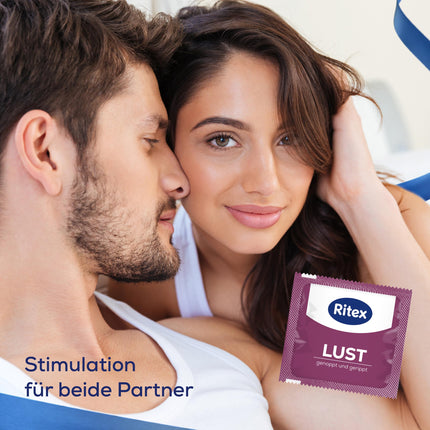 Ritex LUST Condoms, Studded and Ribbed, 8 Pieces, Made in Germany (Pack of 1)