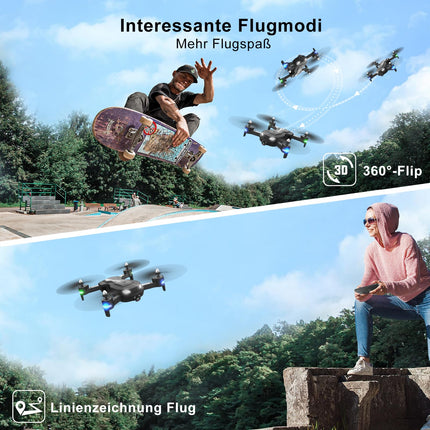 Wipkviey T26 Drone with 1080P Camera, RC Foldable FPV Quadcopter with 2 Batteries, 26-30 Min. Flight, 3D Flip, Gravity Sensor, Headless Mode, One-Button Takeoff/Landing