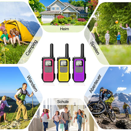 AWANFI Walkie Talkie Rechargeable with 1200mAh Battery, Walkie Talkie for Adults and Children, 16 Channels Two-Way Radio Set, Walky Talky for Camping