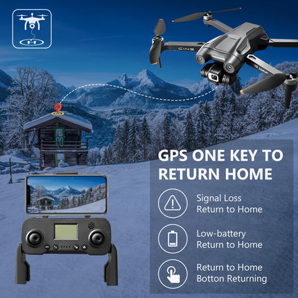 Mingfuxin GPS Drone with 4K Camera, Foldable RC Quadcopter Drones for Adults, 5G Transmission FPV Drone Foldable RC Quadcopter with Automatic Return, Brushless Motor, Gesture Control