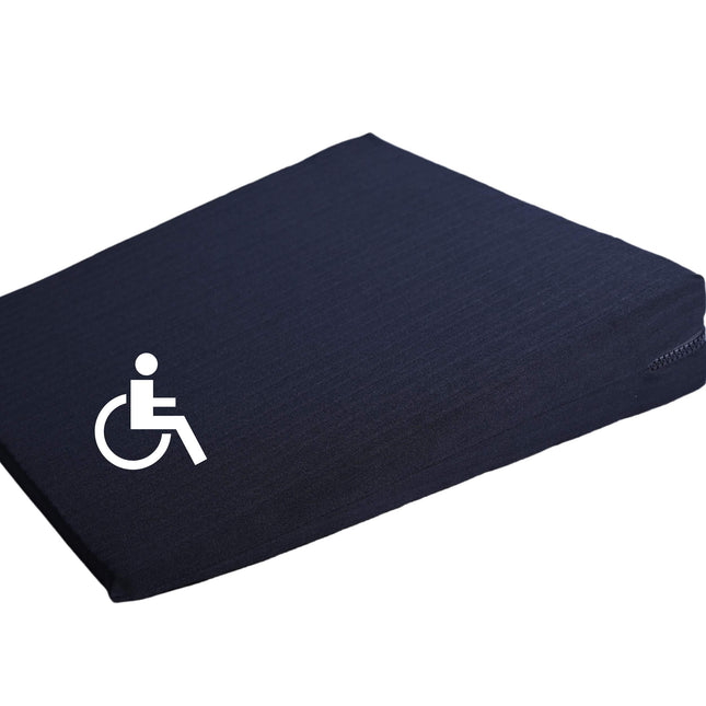 SHD Premium Wedge Cushion Comfortable Seat Cushion - Made in Germany Seat Cushion Office Chair for Relief Seat Wedge Cushion Wheelchair, Office, Car - with Washable Cover, 37x37x7/1 cm Black