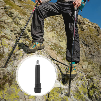 KHDULQ 4 pieces hiking pole tip rubber buffer, Nordic walking poles rubber buffer walking stick carbon mountaineering pole tip tip replacement pole tip, for hiking walking trekking asphalt gravel mountains