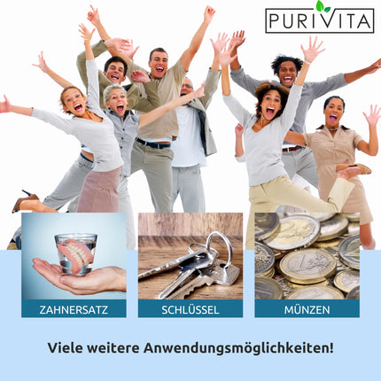 PURIVITA® Ultrasonic Cleaner Concentrate [500ML] - Cleaning agent for ultrasonic devices - Cleaning fluid for ultrasonic cleaners - Ultrasonic cleaning for glasses, jewelry, teeth &amp; coins