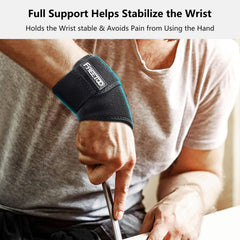 FREETOO Wrist Supports Fitness, Wrist Bandage [Right/Left], Wrist Support for Men and Women for Tendonitis, Compression Wrist Guards for Weight Training, Crossfit