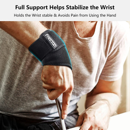 FREETOO Wrist Supports Fitness, Wrist Bandage [Right/Left], Wrist Support for Men and Women for Tendonitis, Compression Wrist Guards for Weight Training, Crossfit