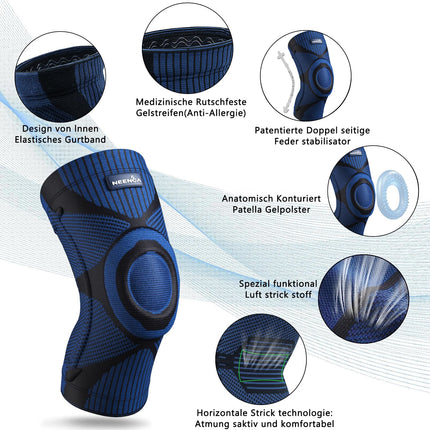 NEENCA Knee Support, Compressed Knee Brace with Patella Gel Pads &amp; Spring Side Stabilizers, Medical Knee Protector for Running, Meniscus Tear, Arthritis, Joint Pain Relief, ACL, Recovery