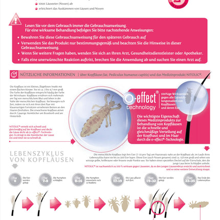 NITOLIC head lice treatment, against lice with just one application, for children from 2 years, with lice comb, effective alternative to lice shampoo
