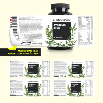 Premium Multivitamin – 180 high-dose complex capsules – valuable vitamins AZ – premium raw materials – with bioactive forms – no unnecessary additives – produced in Germany &amp; laboratory-tested