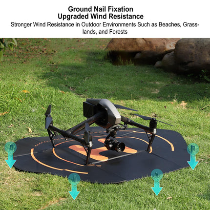 Alomejor 110 cm Drone Landing Pads, Double-Sided, Foldable, Hex Mat, Waterproof, Quick Folding, Helipad for RC Drones, Helicopters