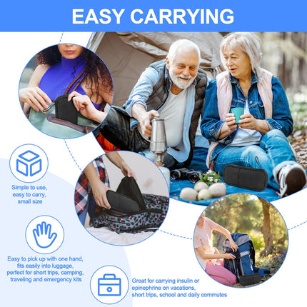 MXTIMWAN Insulin Pen Cooler Bag, Diabetic Medication Bag, Insulated Medication Bag Airplane, Cooler Diabetes Medication with 2 Ice Packs for Diabetic Supplies