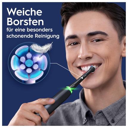 Oral-B iO Series 6 Plus Sensitive Edition Electric Toothbrush, PLUS 3 brush heads, 5 brushing modes for dental care, travel case, Designed by Braun, grey opal