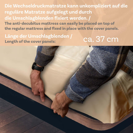 Pulox Anti-Decubitus Mattress ADM-130 - Alternating Pressure Mattress with Pump - Low Noise (20 dB) and Load Capacity up to 130 kg - Beige