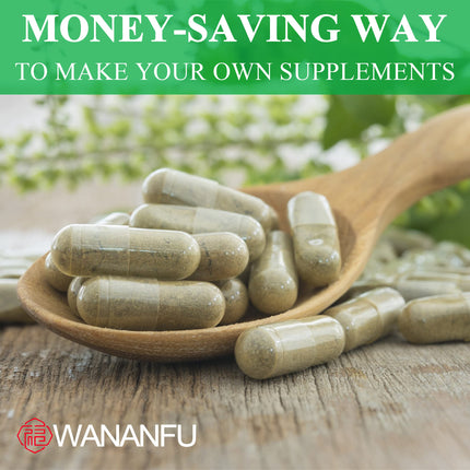 WANANFU Vegan Empty Capsules Size 00 (100 Pieces) Bundle with 2 Micro Spoons, Empty Capsules for Filling, Compatible with Capsule Filler Size 00