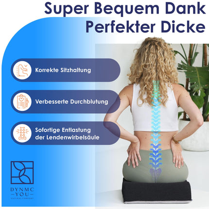 Comfortable booster seat for adults and children - tested very well [developed with physiotherapists] - dimensionally stable, 13 cm thick seat cushion - perfect booster seat for cars (black, 40 x 40 x 13 cm)