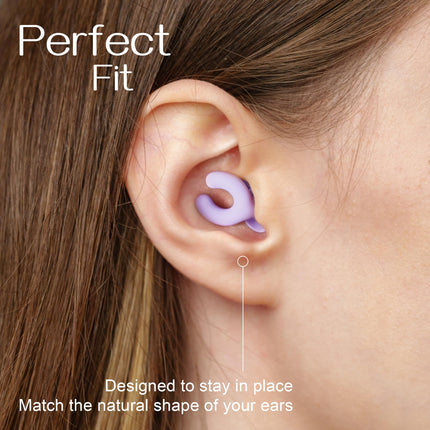 Oziooe Earplugs for Sleeping - Ultra-Comfy, C-Shaped Earplugs for Focus, Concerts, and Noise Sensitivity | with 28dB