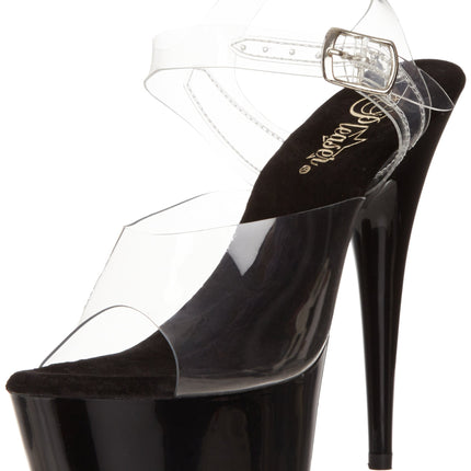Pleaser PLEASER DELIGHT-608, women's platform sandals, transparent (transparent (Clr/Blk)), 40 EU
