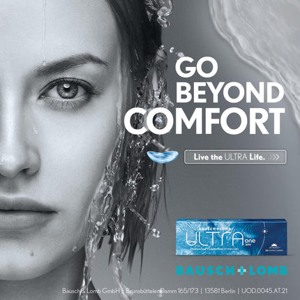 Bausch + Lomb ULTRA ONE DAY, spherical daily lenses, premium soft contact lenses, 30 pieces, / BC 8.6 mm / DIA 14.2 / -4.25 diopters