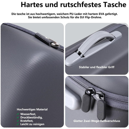 Bag for DJI Flip – Protective hard-shell carrying case with storage pocket for DJI Flip Fly More Combo, plenty of storage space to fit all DJI Flip drone accessories