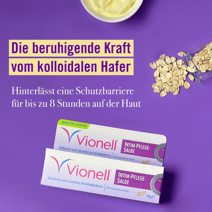Vionell Intimate Care Ointment for Women, Intimate Protection Ointment for Women, Fast Relief from Itching, Burning, and Irritation in the Intimate Area, Non-Greasy &amp; Non-Curing, Vaginal Cream, 15 g