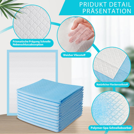 Vabrloy 100 pieces bed pads incontinence disposable, changing pads disposable 33 x 45 cm, waterproof and ultra-absorbent, incontinence bed pads disposable incontinence pads for men, disposable bed pads