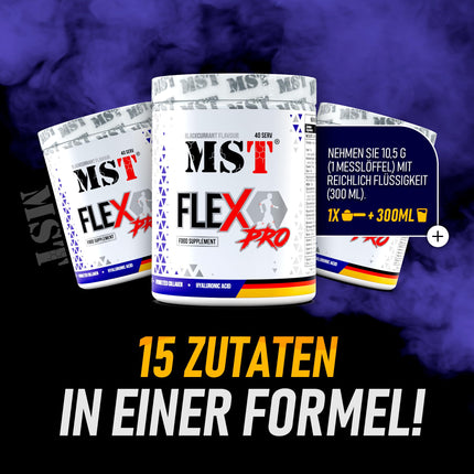 MST® Nutrition Flex Pro Powder – Collagen, MSM, Glucosamine, Chondroitin &amp; Hyaluronic Acid – High-quality formula – Made in Germany (420g, Blackcurrant)