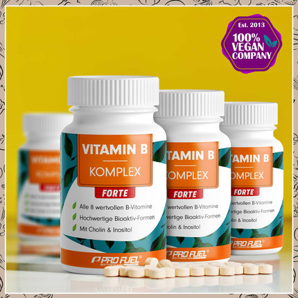 High-dose vitamin B complex - 180 tablets - all 8 B vitamins (B1, B2, B3, B5, B6, B7, B9, B12) + co-factors choline &amp; myo-inositol - laboratory-tested with certificate - vegan - 6-month supply
