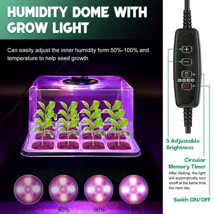 Indoor greenhouse cultivation box, 5 pieces mini greenhouse cultivation with plant lamp, greenhouse with full spectrum lid and ventilation, ideal for plant growth