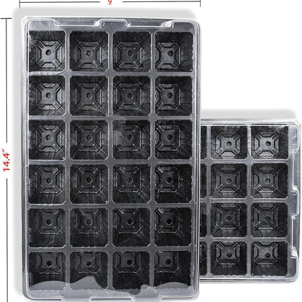 24 seed trays with humidity dome and cell insert, 10 pieces, 240 cells, mini seed starter, for growing healthy plants, durable