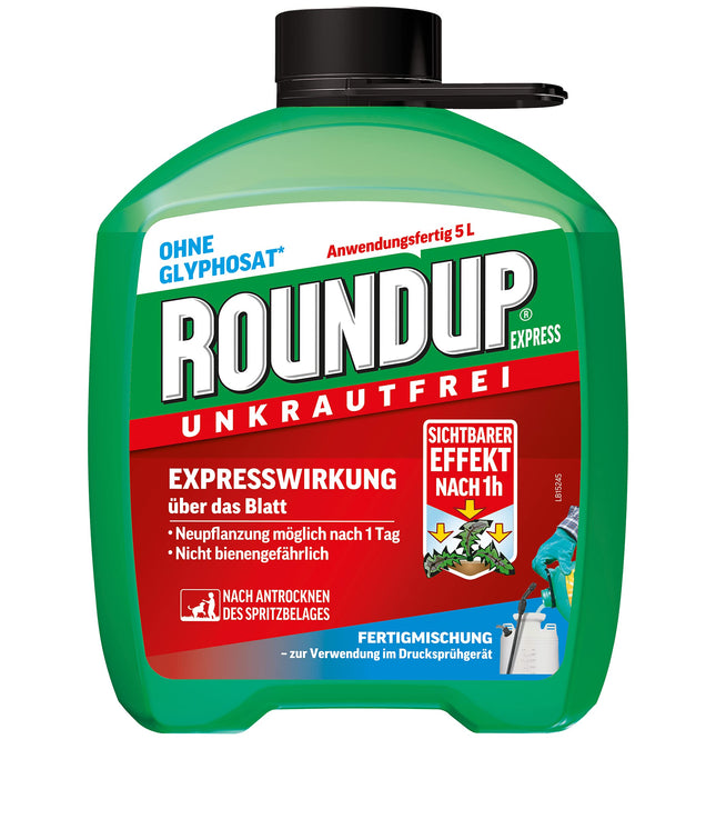 Roundup Weed Free Express, 5 liter refill canister, ready-mixed for controlling weeds and grasses