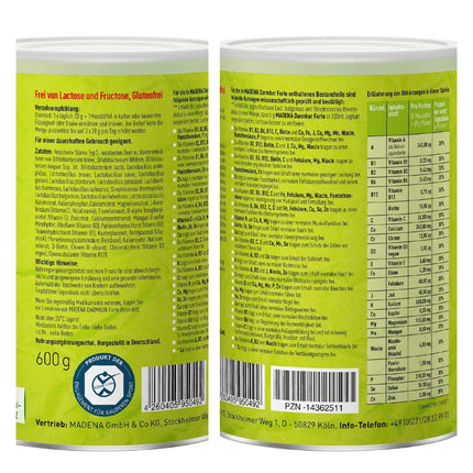 MADENA Darmkur Forte, 20 billion intestinal bacteria per serving, fiber, resistant starch type 3, corn dextrin, 16 bacterial strains, high dosage, multivitamin, vegan