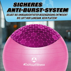 #DoYourFitness Exercise Ball including ball pump | Fitness seat ball in 55cm to 85cm | Anti-burst | Training ball for yoga, Pilates, gym, office &amp; pregnancy | Fitness ball &amp; balance for core training
