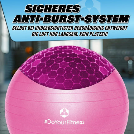 #DoYourFitness Exercise Ball including ball pump | Fitness seat ball in 55cm to 85cm | Anti-burst | Training ball for yoga, Pilates, gym, office &amp; pregnancy | Fitness ball &amp; balance for core training