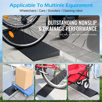 Self-adhesive door threshold ramp, 90 x 8 x 2 cm flexible wheelchair ramp, rubber ramp, threshold ramp, curb ramp for wheelchairs, sweeping robots, scooters
