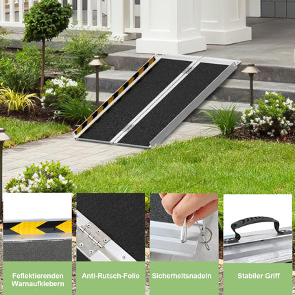 Herrselsam 91x73cm wheelchair ramp load capacity up to 270KG wheelchair ramp with non-slip surface portable wheelchair ramp wheelchair folding ramp for home steps stairs door opening