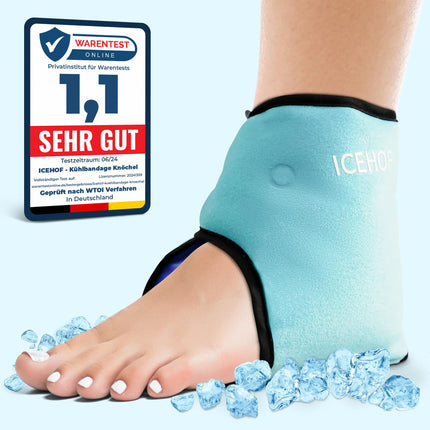 ICEHOF cooling pads ankle - cooling bandage ankle - ankle bandage with cooling gel cold therapy ankle rheumatism chemotherapy ankle pain ankle bandage ankle bandage OneSize (1 pc.)